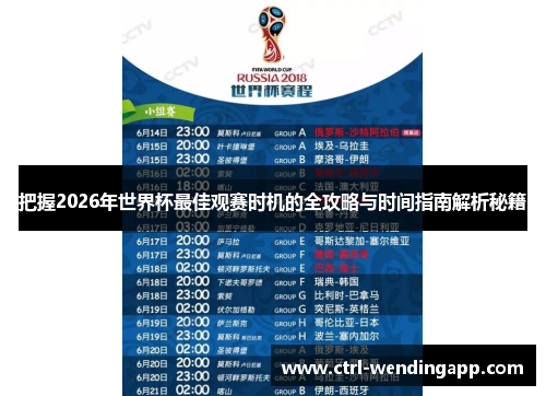 把握2026年世界杯最佳观赛时机的全攻略与时间指南解析秘籍